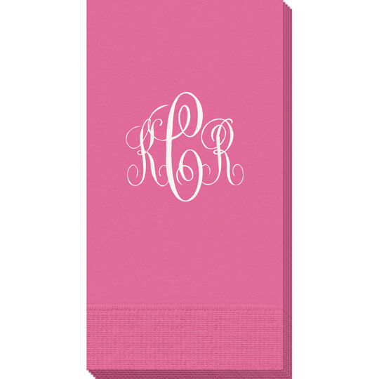 Interlocking Script Monogram with Small Initials Guest Towels